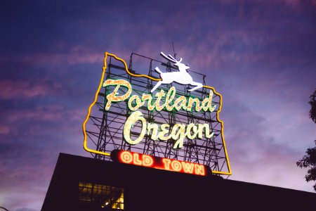 Portland Oregon Old Town neon signage during night time photo