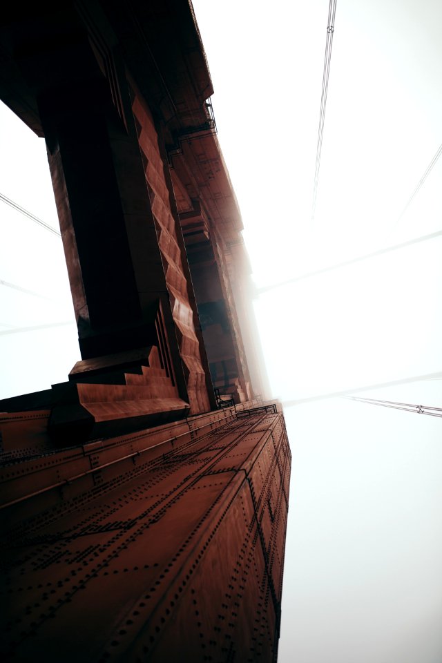 low angle photography of brown building