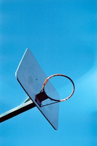 low angle photography of basketball hoop photo