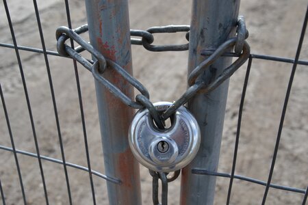Chain link fence fence lock photo
