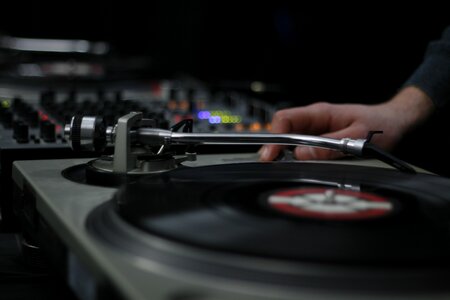 Night record turntable photo