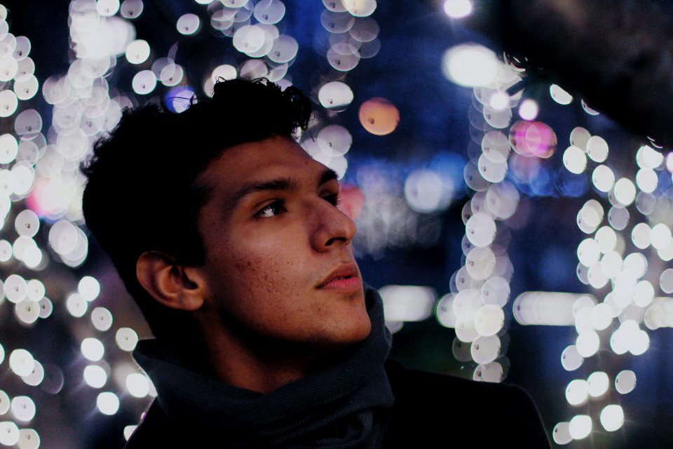 Man, Staring, Lights