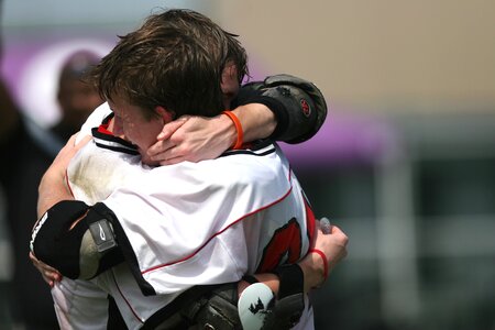 Emotion hug victory photo