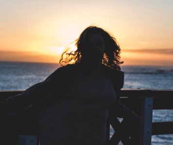 Silhouette, Girl, Spinning photo