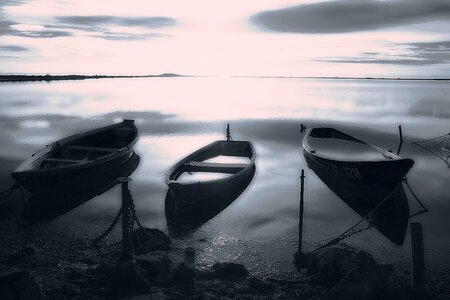 Black and white contrast calm water photo