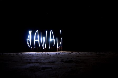 LED light forming Hawaii word photo