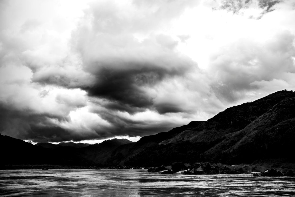 Mekong river, Mountains, Scape