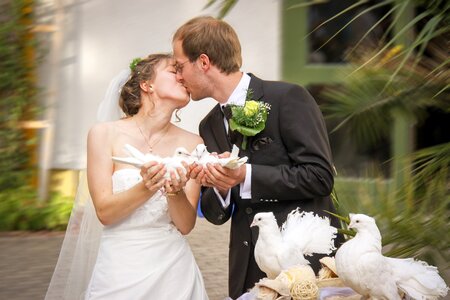 Marry wedding photographer love doves photo