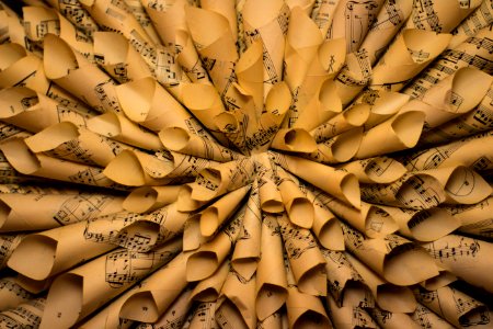 Cones, Sheet music, Music notes