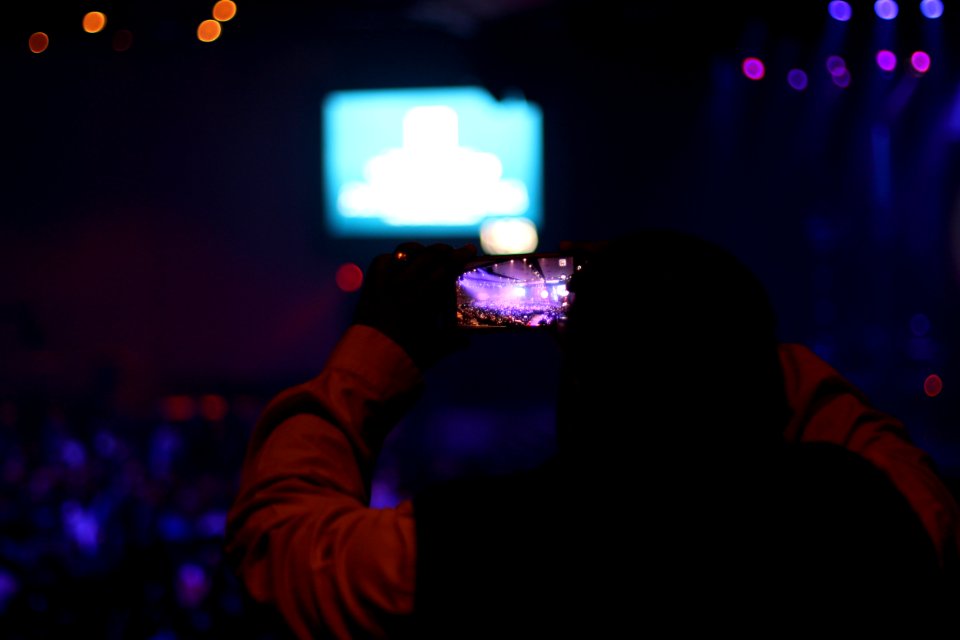 Black man, Phone, Lights