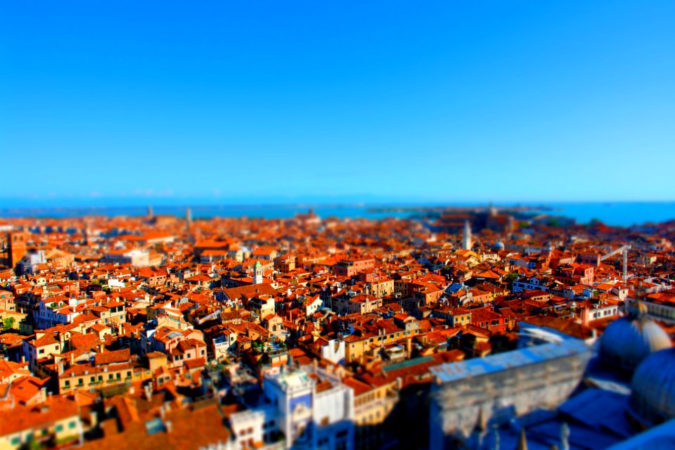 bird's eye view of town during daytime