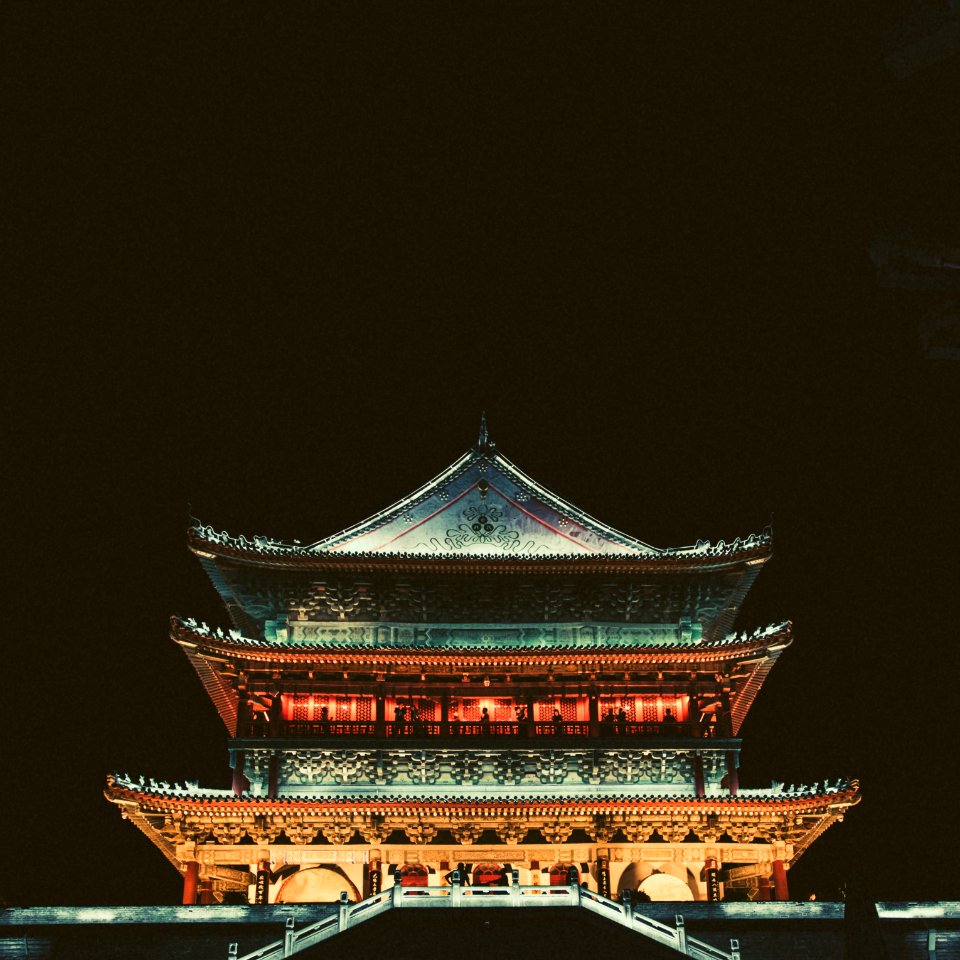pagoda temple during nighttime