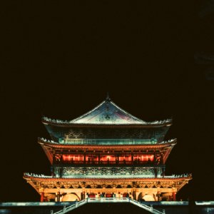 pagoda temple during nighttime