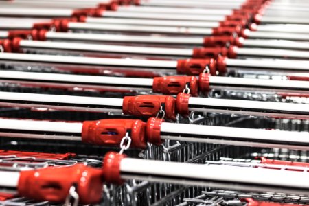 photo of stacked shopping carts photo