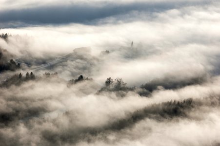 photo of fog on mountain photo
