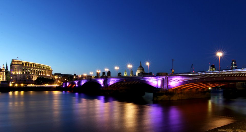 landscape photography of bridge over water photo