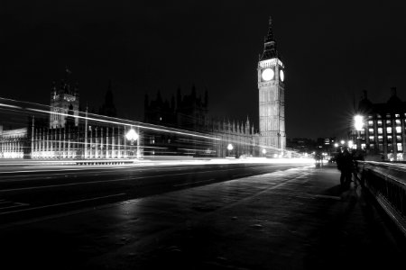 landscape photography of Big Ben London in gray scale photo