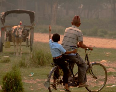 Nepal, Boy, Bike