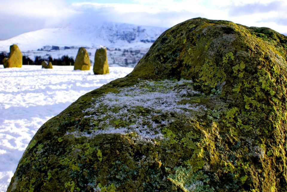 Lake district, Snow, Lichen