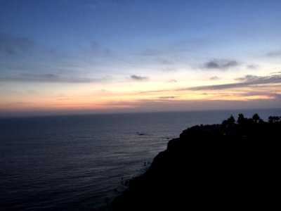 Night, Sunset, Cliff