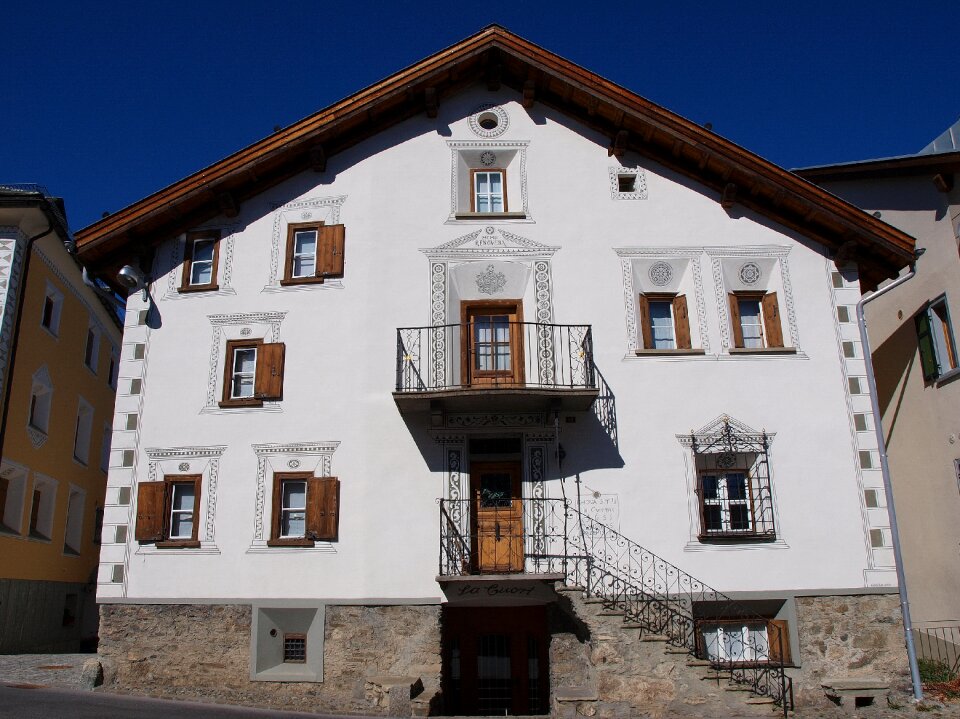 Switzerland white facade window decorations