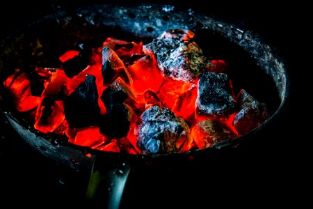 burning charcoals photo