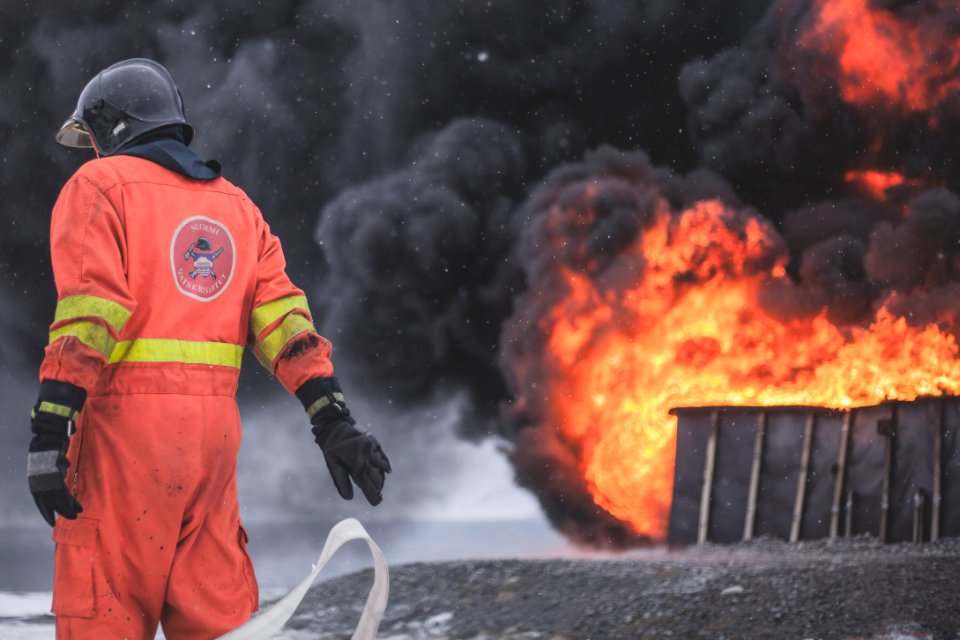 fireman wearing firesuit