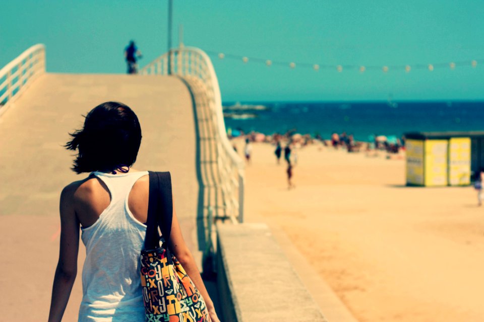 Platja de nova mar bella, Barcelona, Spain