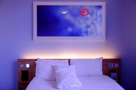 Bedding wall art lodging photo