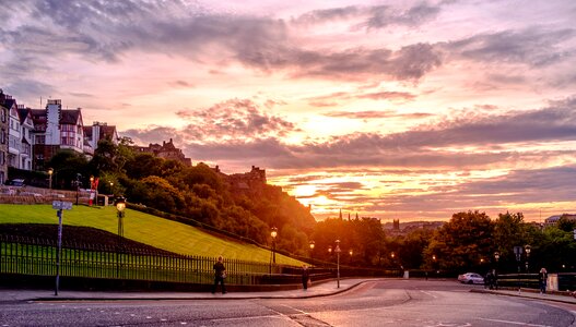 Road light dusk