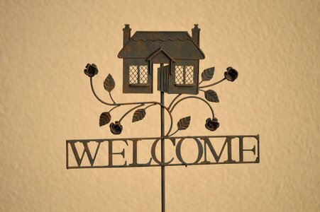 Greeting metal brown welcome