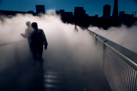Fog, Skyline, Kids