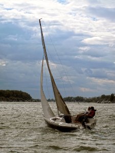 River, Sky, Sailing boat