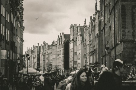 grayscale photography of people