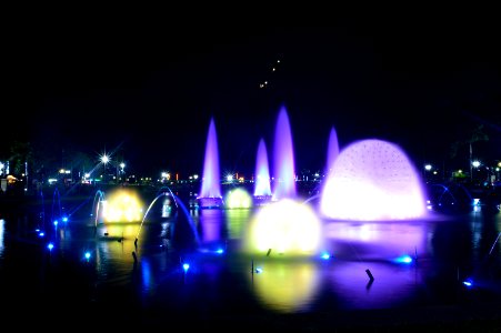 Lanscape, Fountain, Water