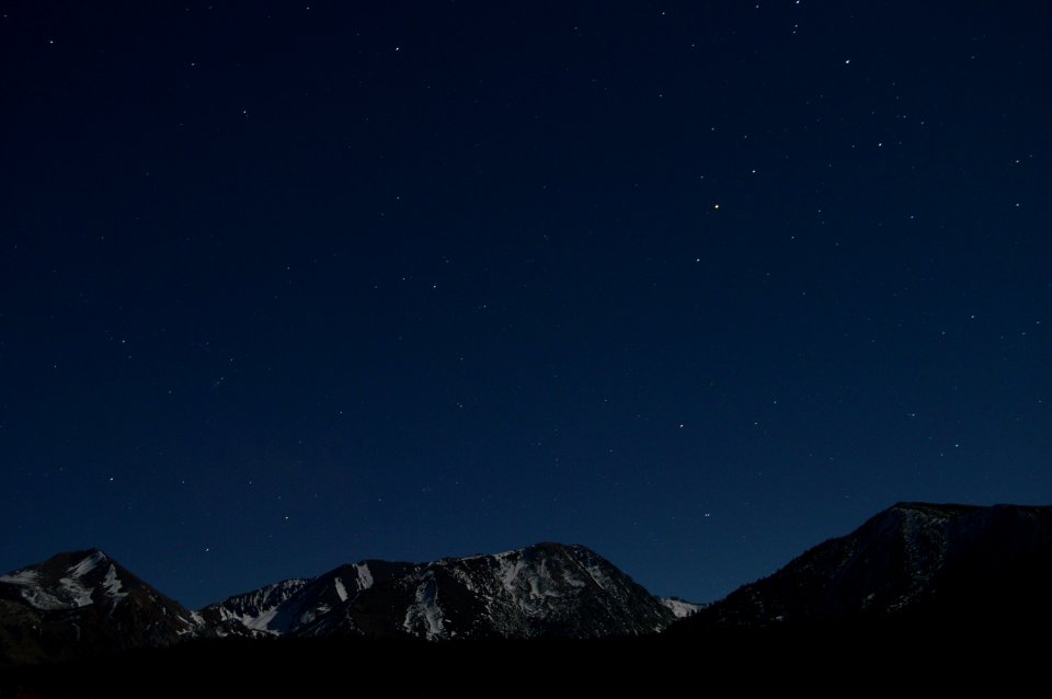 landscape photography of mountain at night
