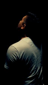 White t shirt, Guy, Back