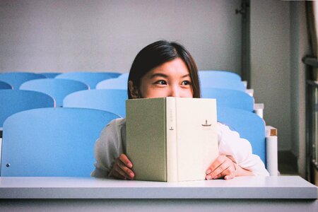 Person reading seats photo