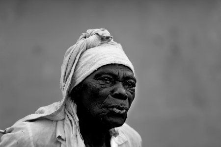 greyscale photo of woman