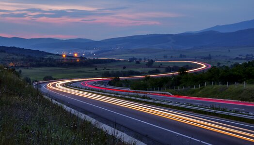 Highway landscape lights photo
