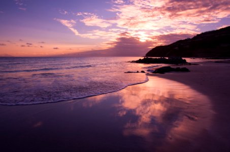 sea waves crashing on shore photo