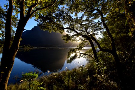Milford sound, New zeal, Sunset