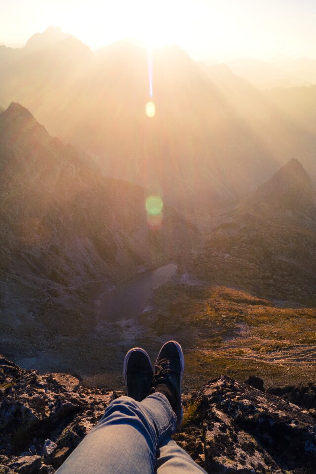 Hiking lake mountain