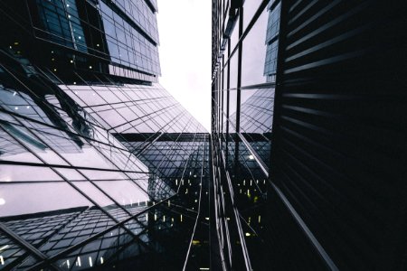 architectural photography of glass building photo