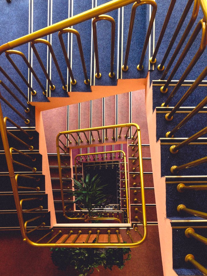aerial photo of empty spiral stair photo