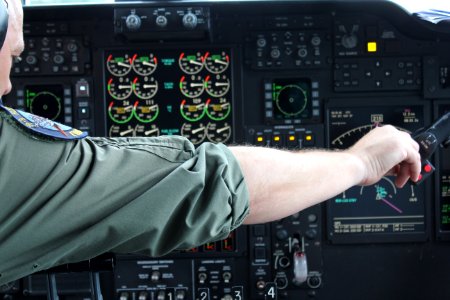 photo of pilot calibrating knobs photo