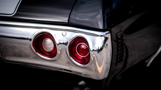 two red vehicle taillights photo