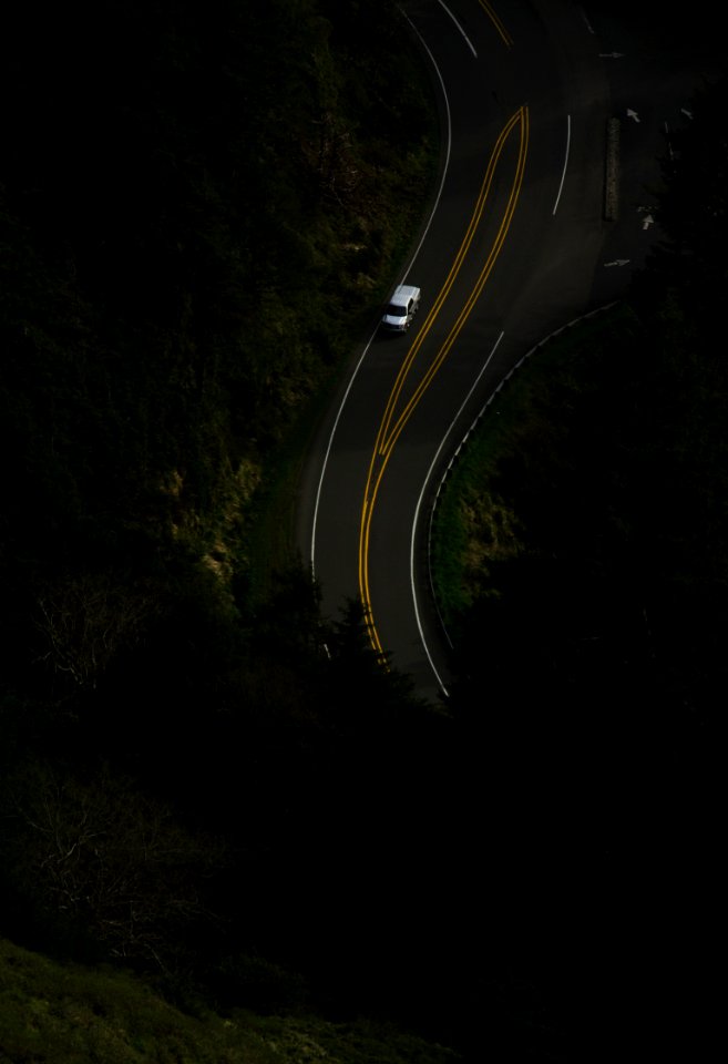aerial photography of winding road