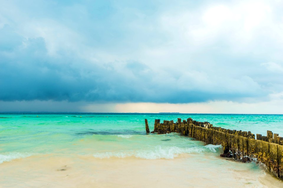 Beach, Raining, Sky
