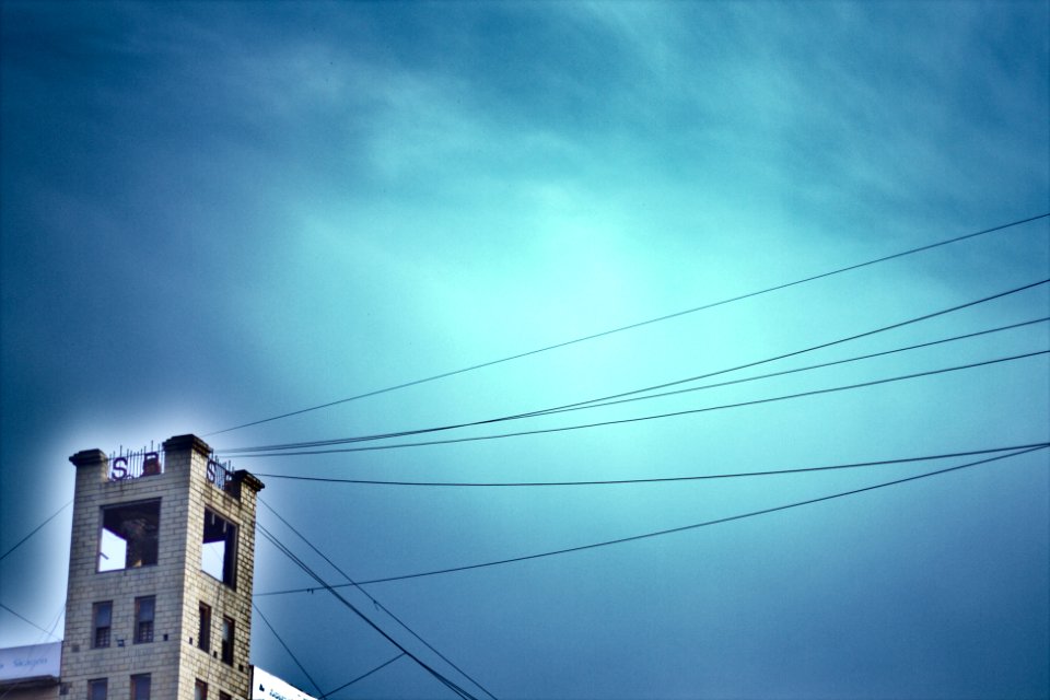Wires, Sky, Building